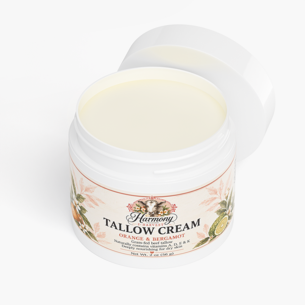 Tallow Cream: Orange & Bergamot Organic Daily Face & Body Moisturizer