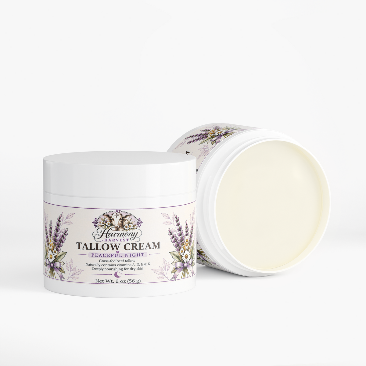 Ancient Healer - Peaceful Night: Grass-Fed Tallow Cream for Sensitive Skin (2 oz)