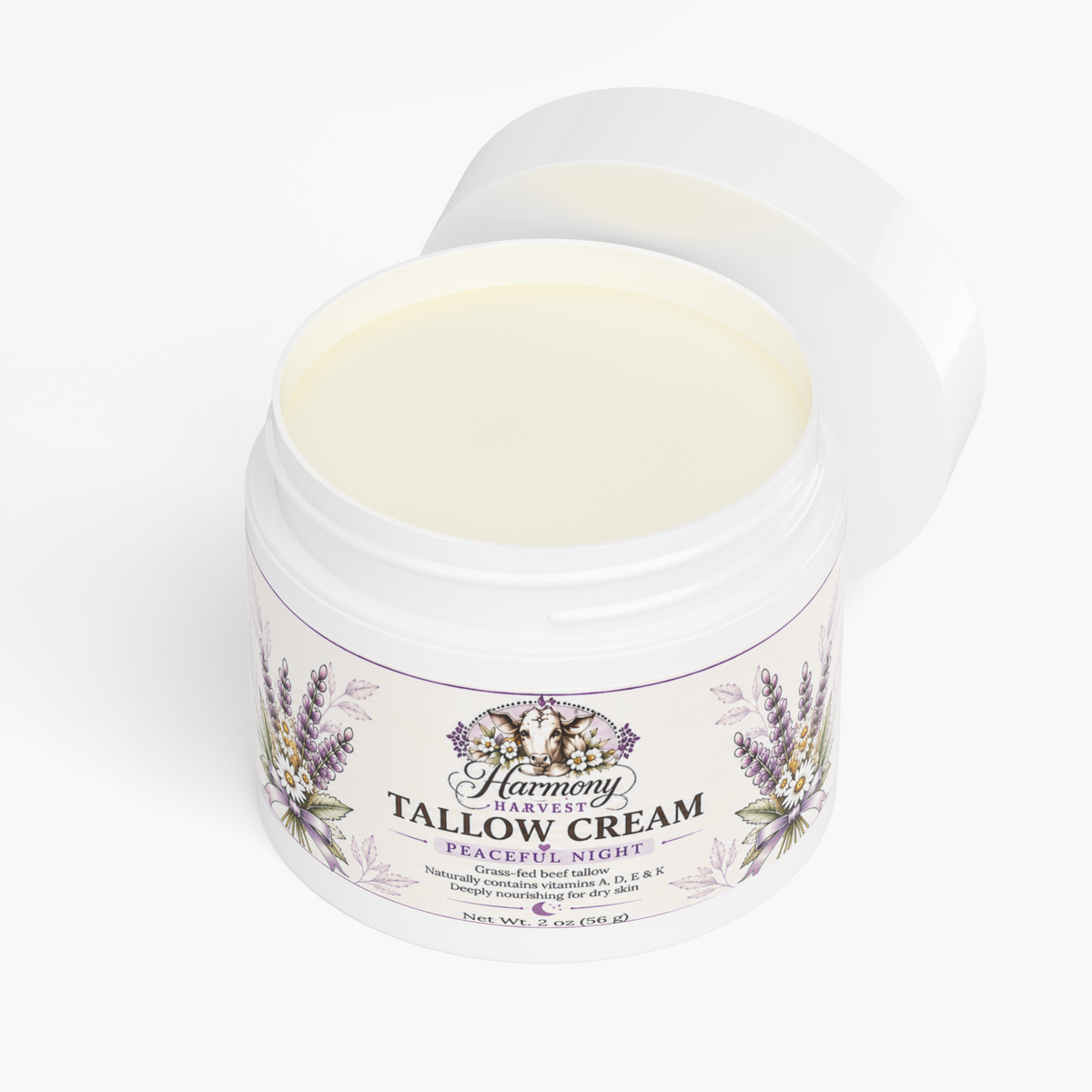 Ancient Healer - Peaceful Night: Grass-Fed Tallow Cream for Sensitive Skin (2 oz)