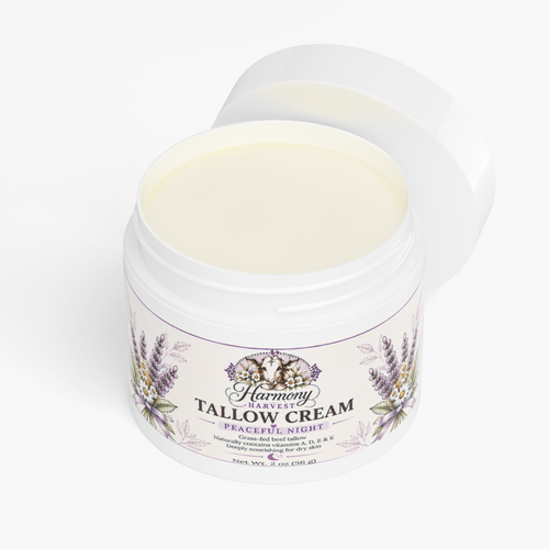 Ancient Healer - Peaceful Night: Grass-Fed Tallow Cream for Sensitive Skin (2 oz)