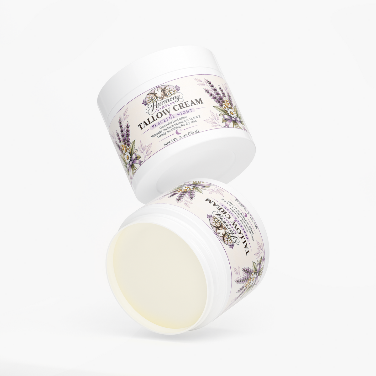 Ancient Healer - Peaceful Night: Grass-Fed Tallow Cream for Sensitive Skin (2 oz)