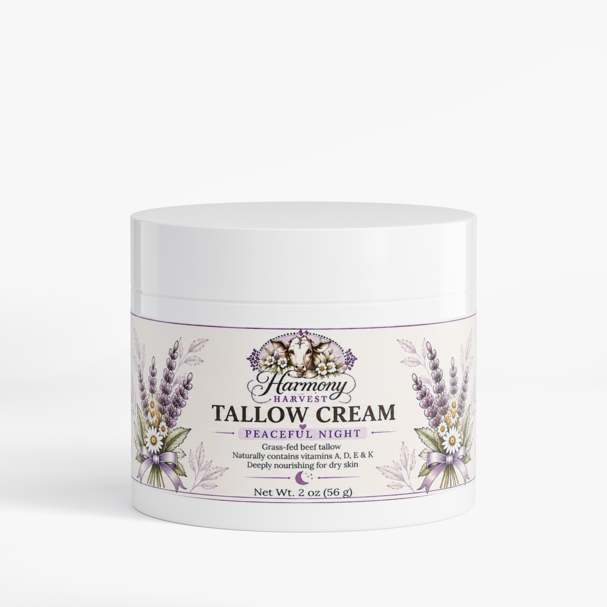 Ancient Healer - Peaceful Night: Grass-Fed Tallow Cream for Sensitive Skin (2 oz)