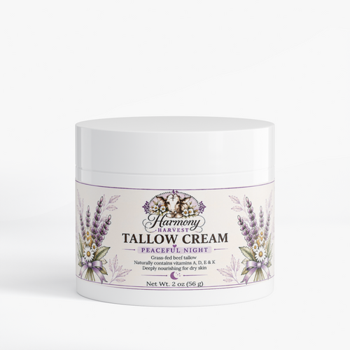 Ancient Healer - Peaceful Night: Grass-Fed Tallow Cream for Sensitive Skin (2 oz)