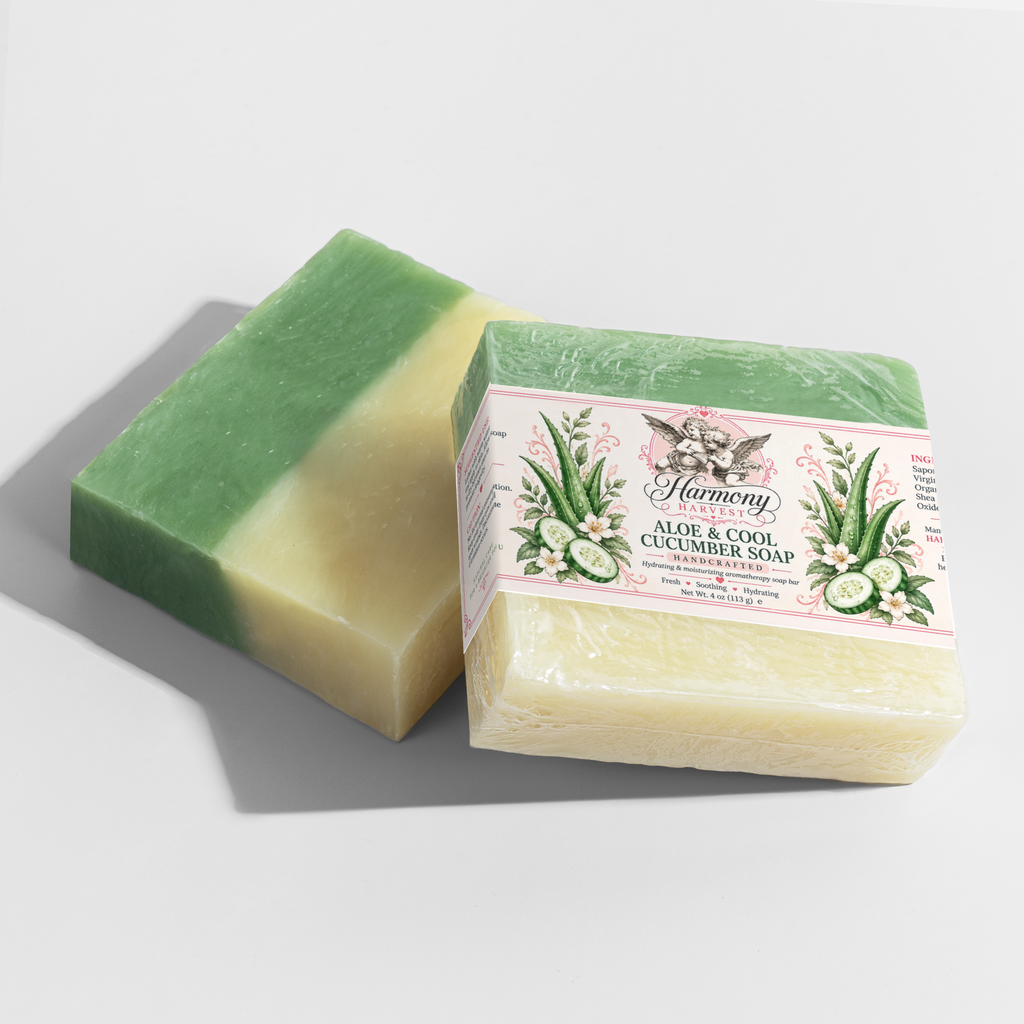 Sunrise Rinse: Aloe Vera & Cucumber Natural Soap Bar for Sensitive Skin (4 oz)