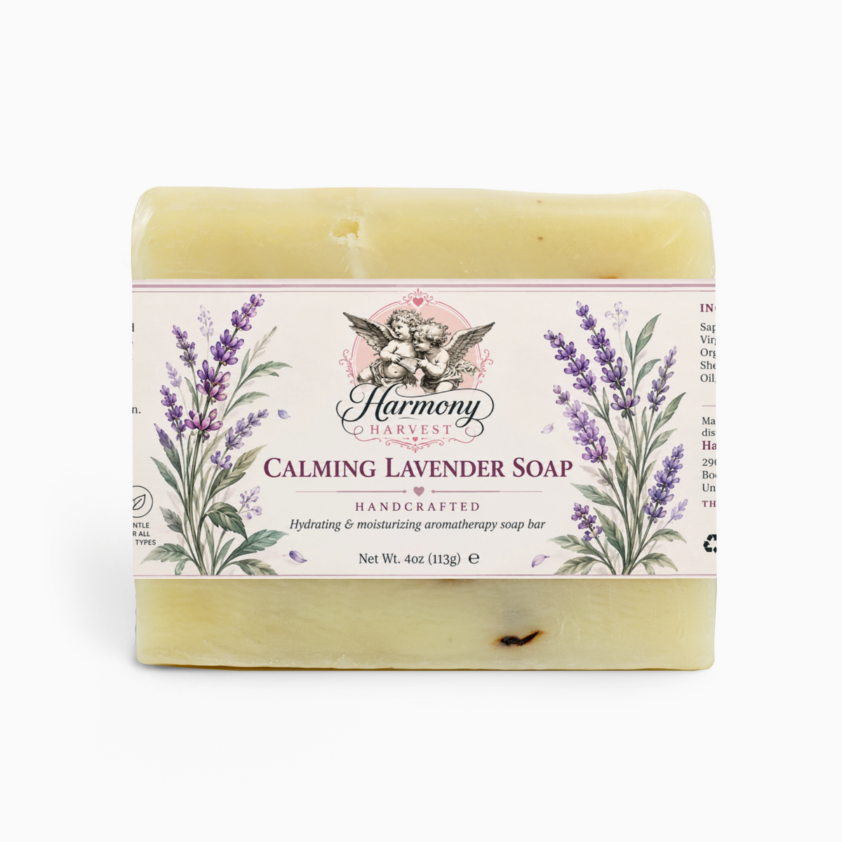 Gentle Night: Organic Lavender Cold-Processed Exfoliating Bar Soap (4 oz)