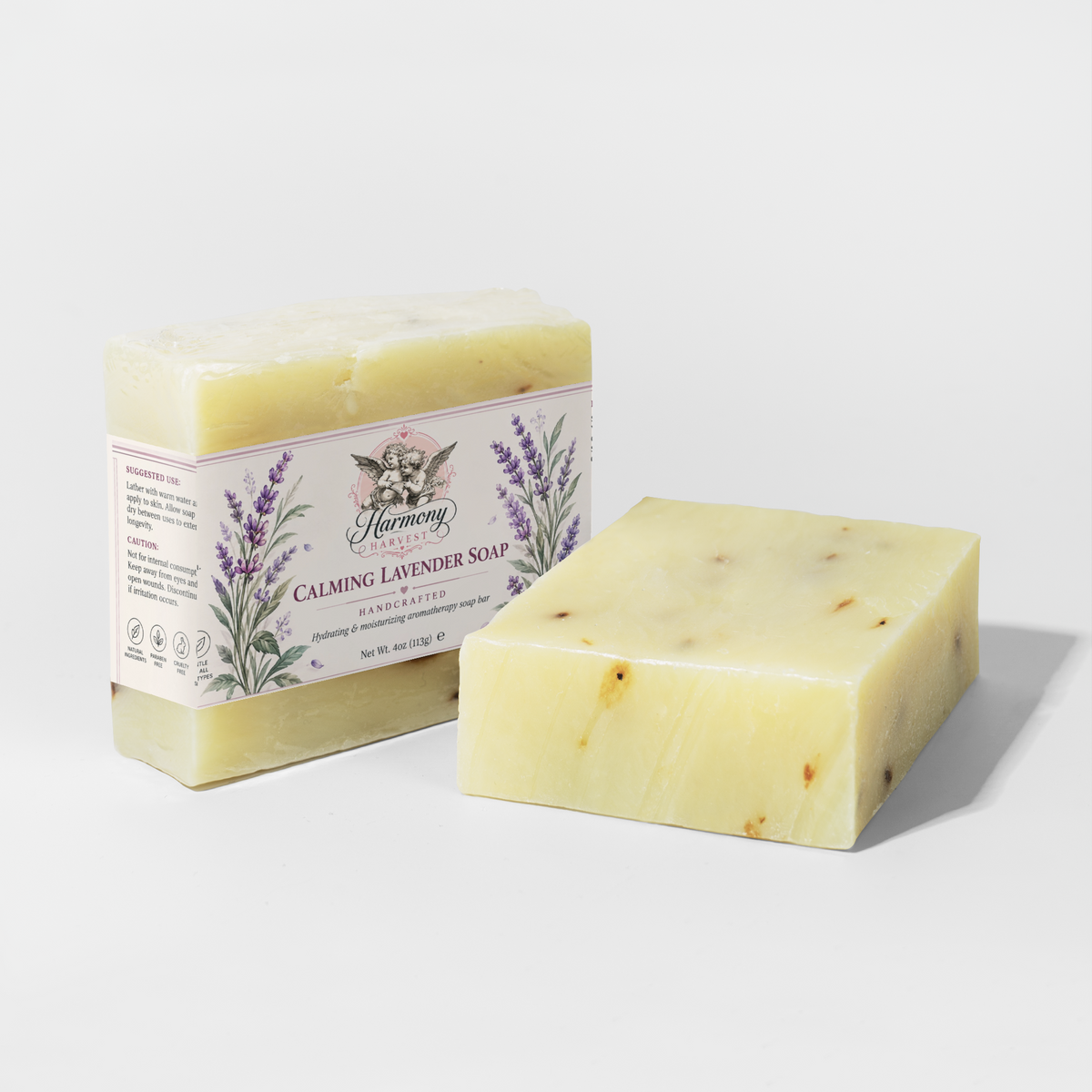 Gentle Night: Organic Lavender Cold-Processed Exfoliating Bar Soap (4 oz)